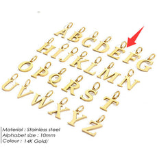 Personalized Gold letter Steel Letter Necklace