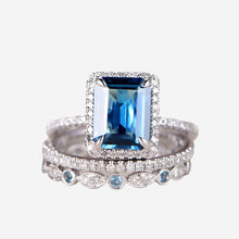 Sea Blue Zircon Engagement Ring