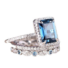 Sea Blue Zircon Engagement Ring