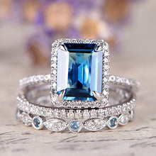 Sea Blue Zircon Engagement Ring