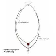 Arrow Heart Love Dagger Necklace