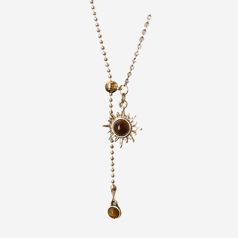 Sunflower Artificial Tigereye Necklace