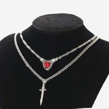 Arrow Heart Love Dagger Necklace