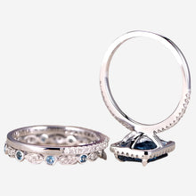 Sea Blue Zircon Engagement Ring