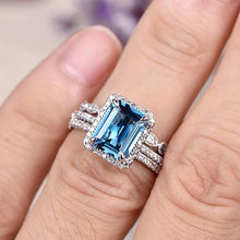 Sea Blue Zircon Engagement Ring