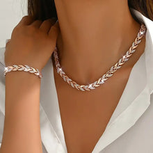 Luxury Leaf Diamond Bracelet Necklace