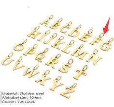 Personalized Gold letter Steel Letter Necklace