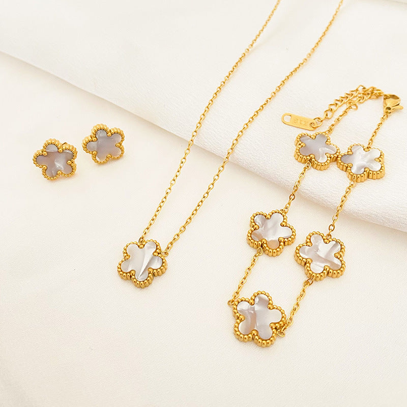 Five Leaf Clover Jewelry Set for Women