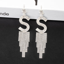 Ornaments Rhinestone Letters Earrings