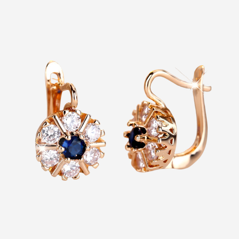 Round White Zircon Earrings