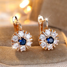 Round White Zircon Earrings